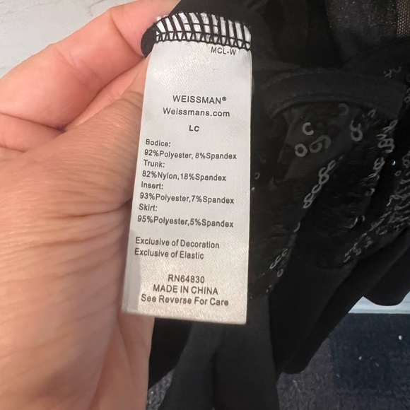 Weissman Got It tap jazz dance costume, black sequin dress, size large child - Picture 4 of 9